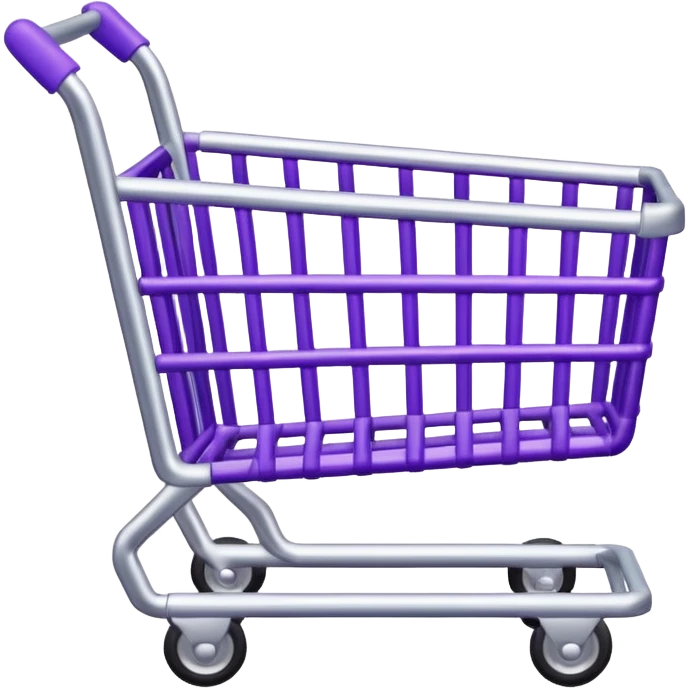 purple and silver shopping cart emoji