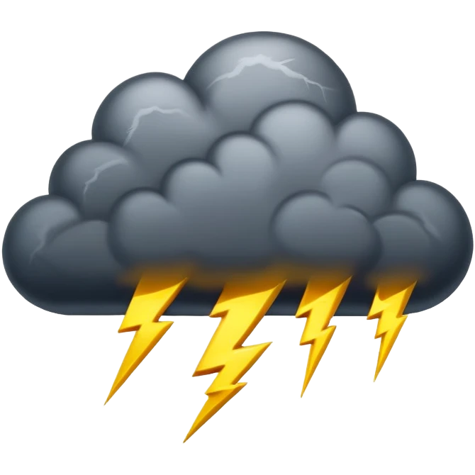 dark stormy cloud with lightning emoji