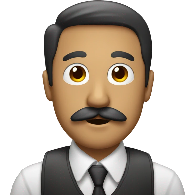 a man with a moustache taking pictures with a ca emoji