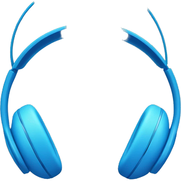 Blue apple headphones emoji
