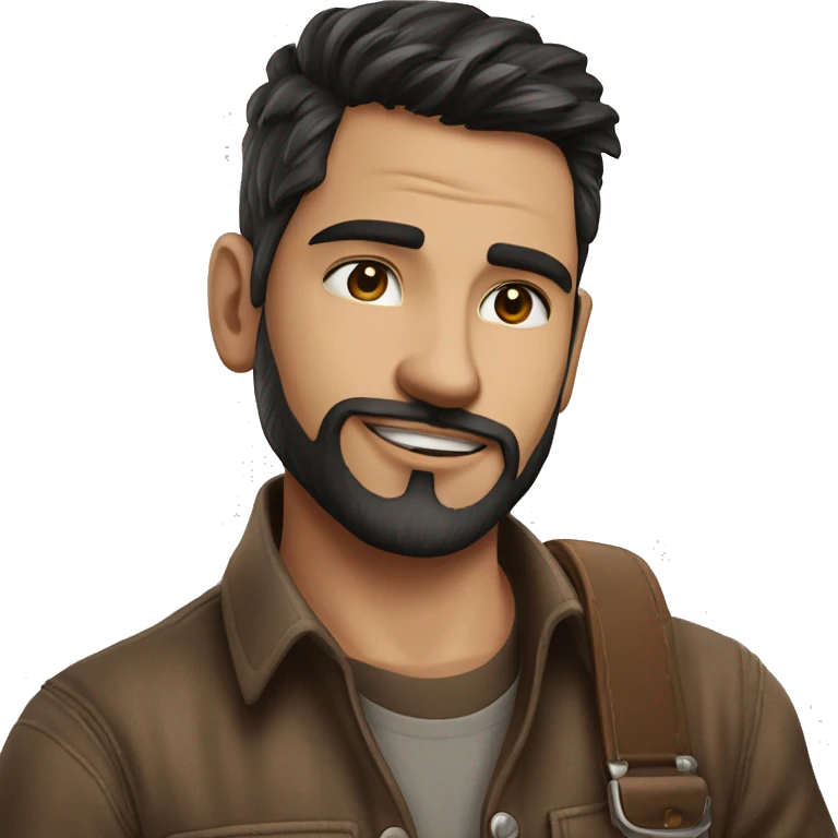 happy guy in brown. emoji