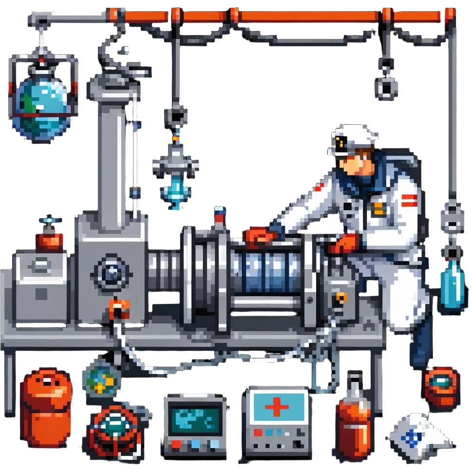 Russian sailor oceanologist operating a winch with scientific equipment and ocean research instruments emoji