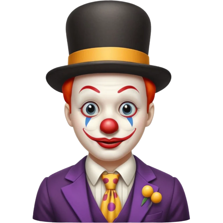 Clown in bowler hat & long tie emoji