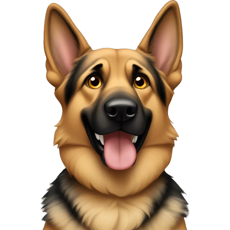 German Shepard looking dog with floppy ears emoji