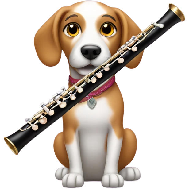 Dog with a flute emoji