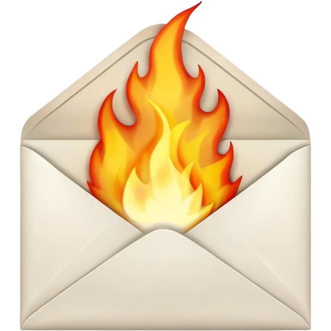 White Email with fire emoji