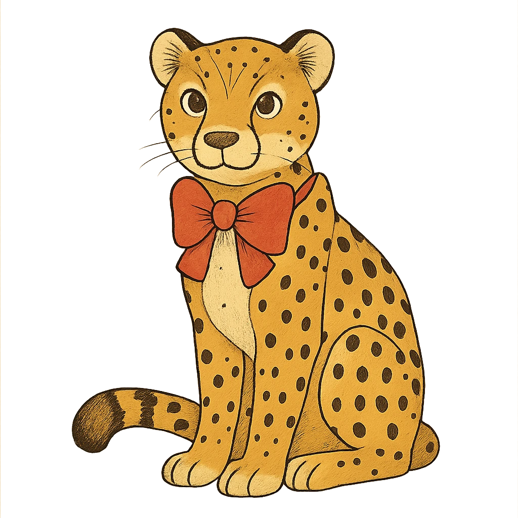 cheetah with a bow emoji