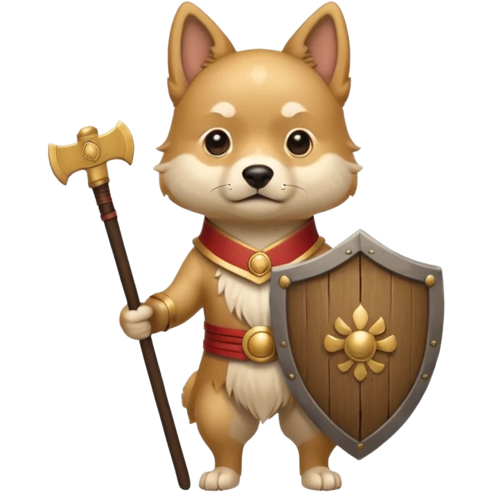 ancient chinese dog with wooden shield emoji