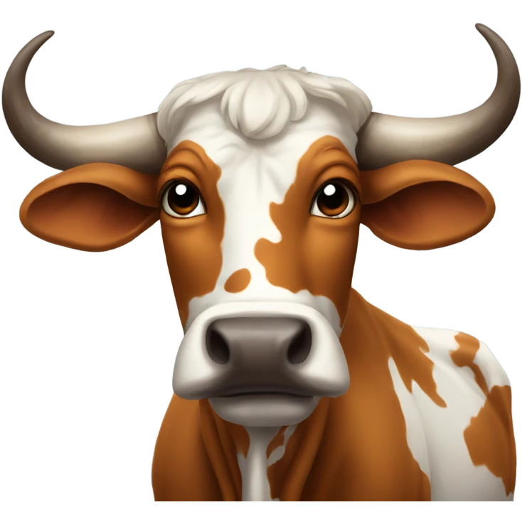 A texas longhorn with a sad frown and a single tear coming from his eye emoji