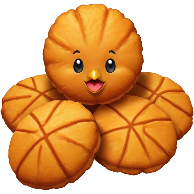 Chicken nuggets with a basketball  emoji
