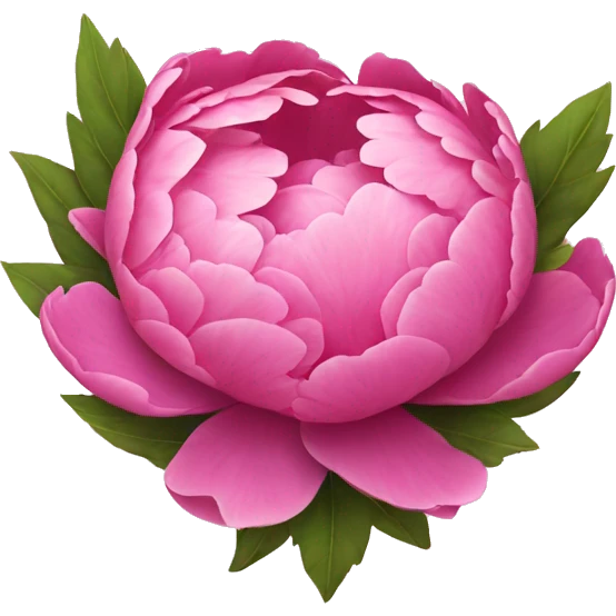 Pink peony heart emoji