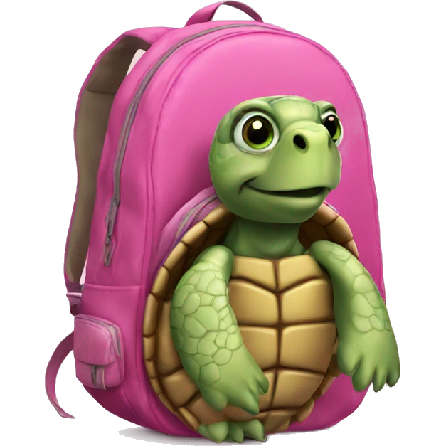 turtle with pink backpack emoji