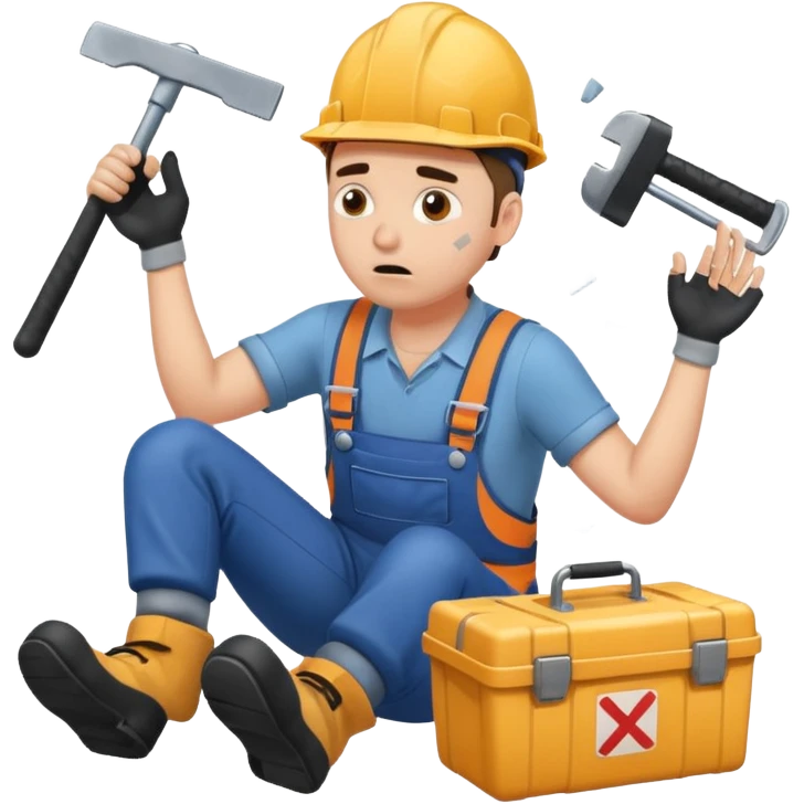 para una capacitacion, necesito una imagen animada que represente un accidente de trabajo emoji