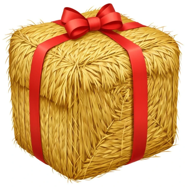 bale of hay with red ribbon emoji