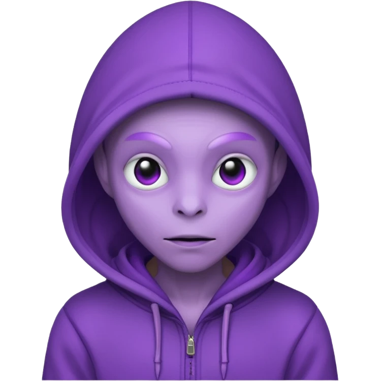 purple allien with hoodie emoji