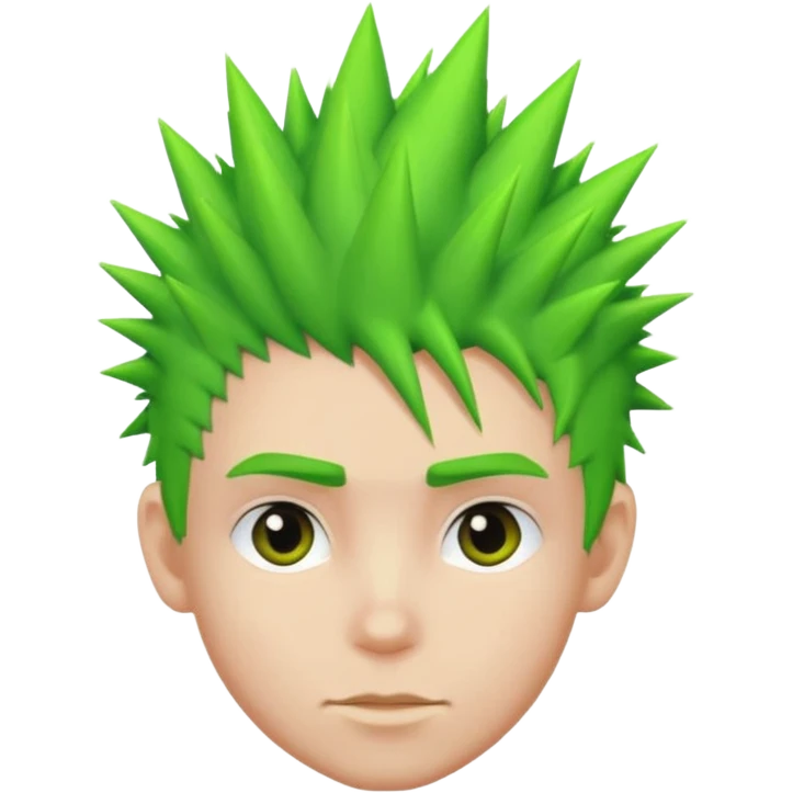 Boy with Neon Spiky Hair – green spikes emoji