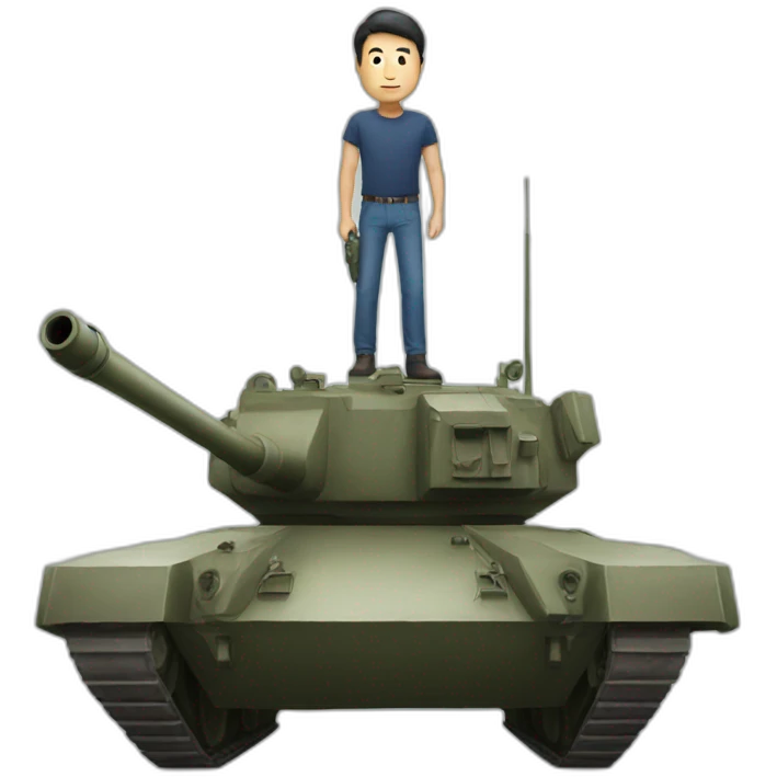 man standing on top of tank emoji