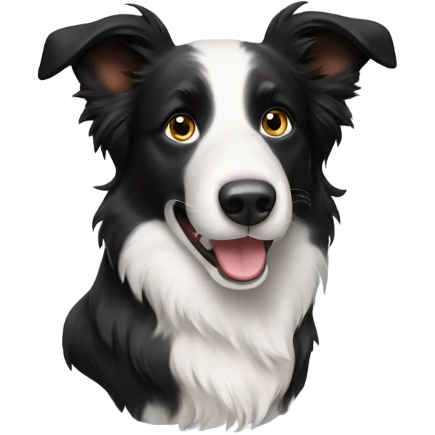 Border collie with standig ear emoji