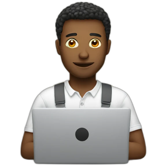 Man behind laptop emoji
