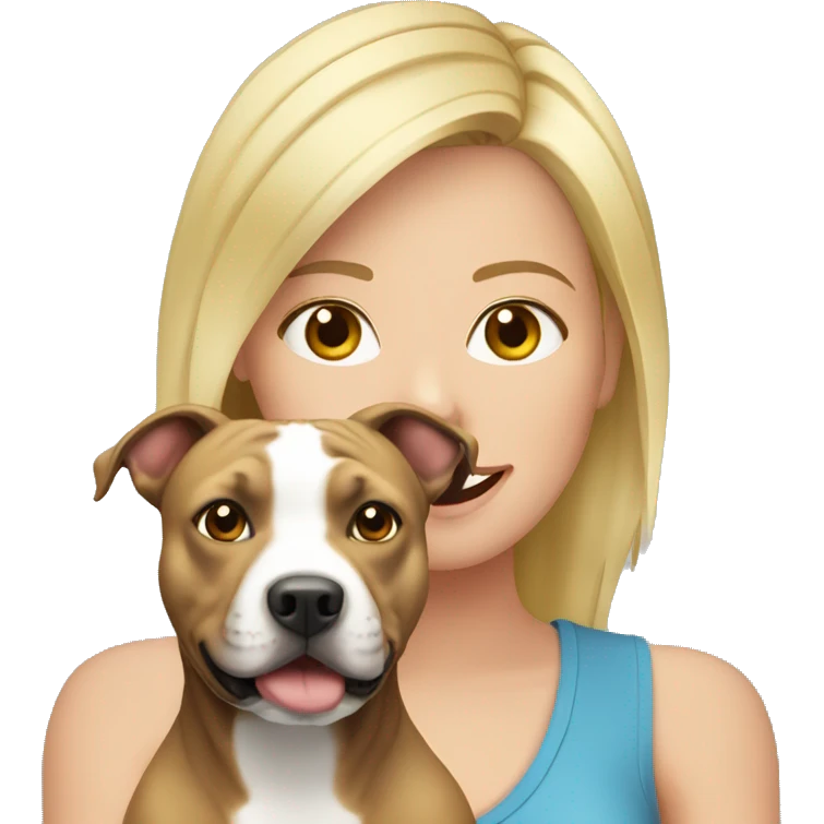 Blonde with staffordshire Bull terrier  emoji