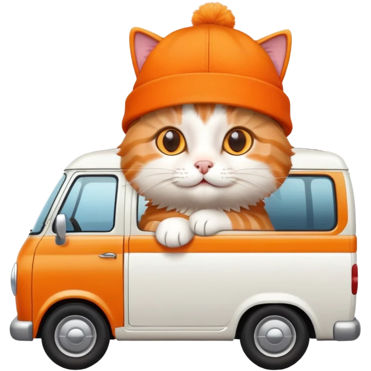 Cat driving a van emoji