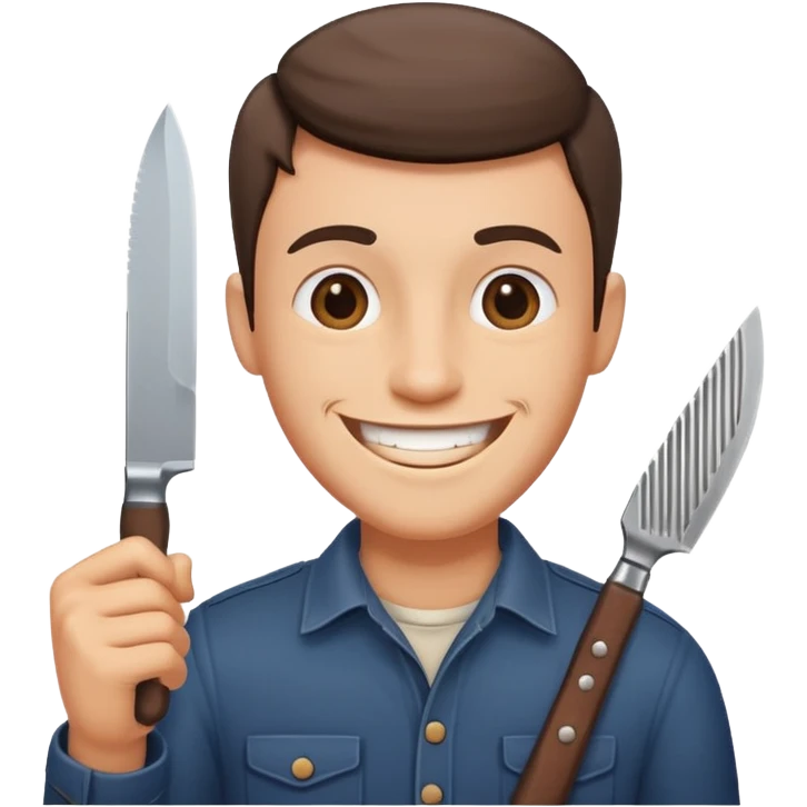 happy guy with knife emoji