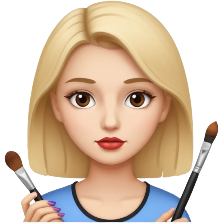 Hyper Realistic girl doing make up emoji