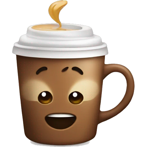 Love with coffee in a emoji face  emoji