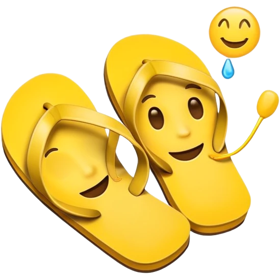 An emoji holding a flip flop  emoji