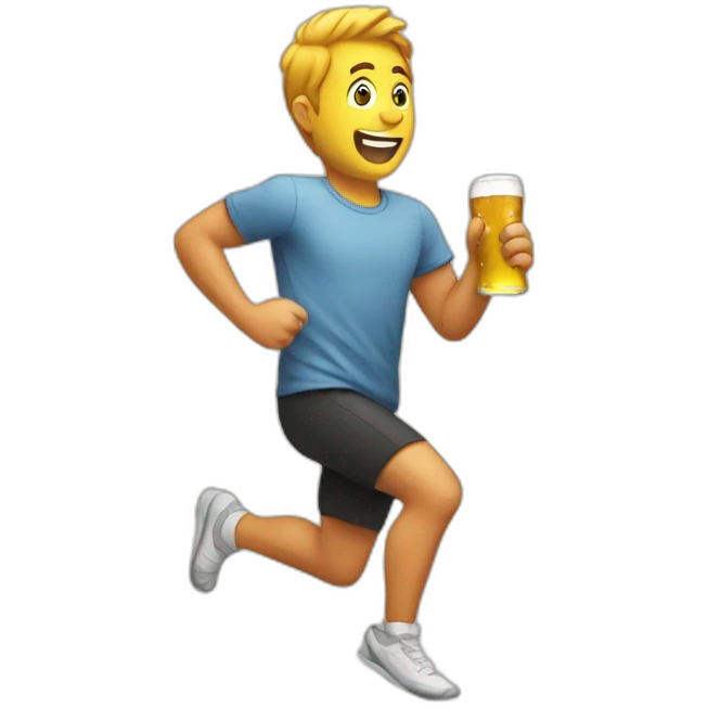 running towards beer emoji