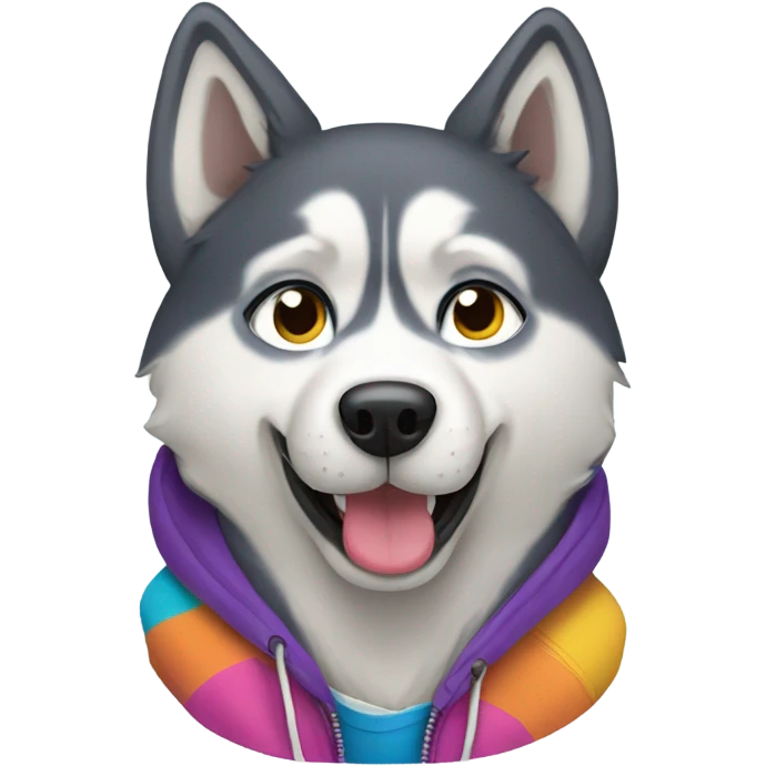 Husky wearing a hoodie  emoji