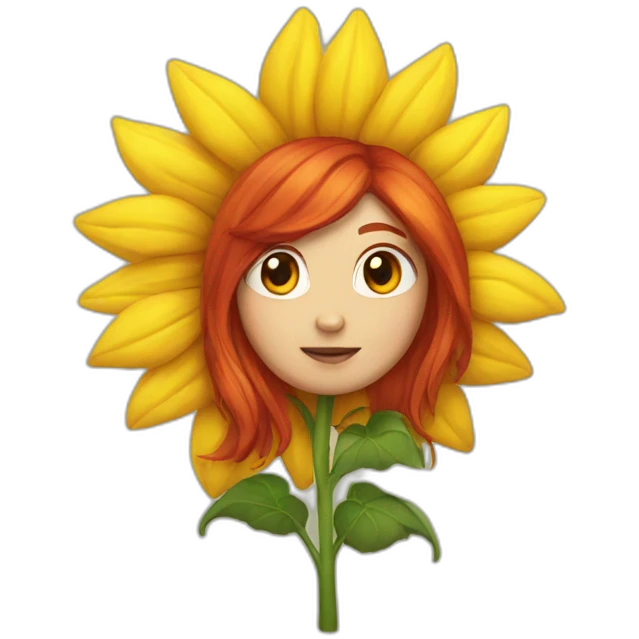 sunflower-red-hair-princess emoji