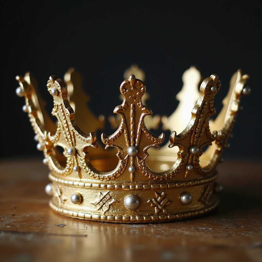 gold crown, luxurious, metallic, detailed, minimal background emoji