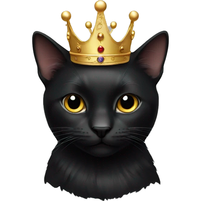 royal black cat with crown emoji