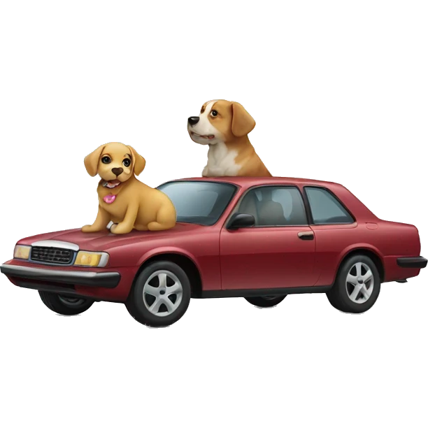 car with dog emoji