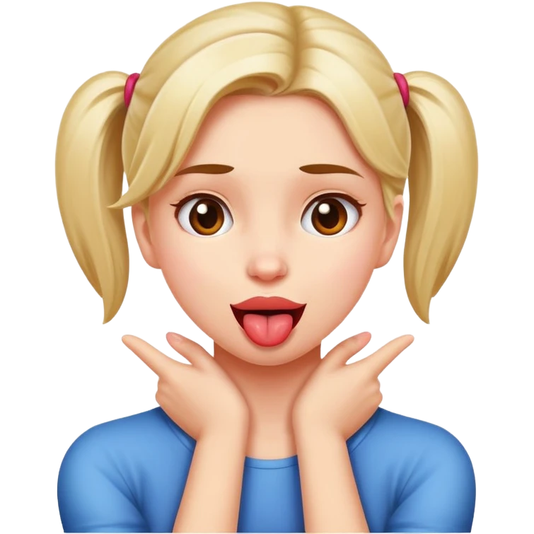 a girl with arms crossed grabbing her neck with tongue out emoji