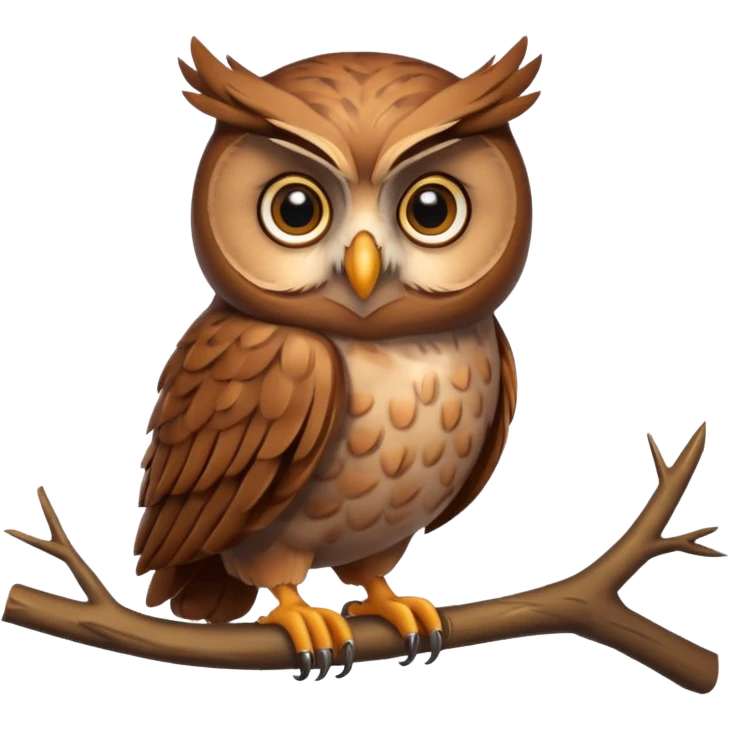 owl perched on branch emoji