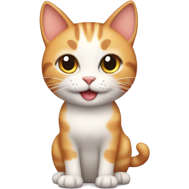 Cute cat saying meow meow emoji