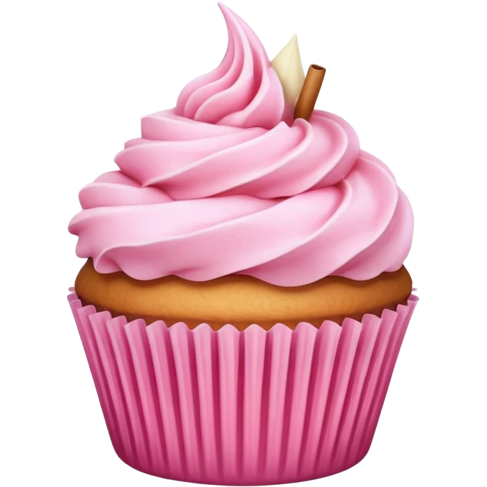 A cupcake with pink icing emoji