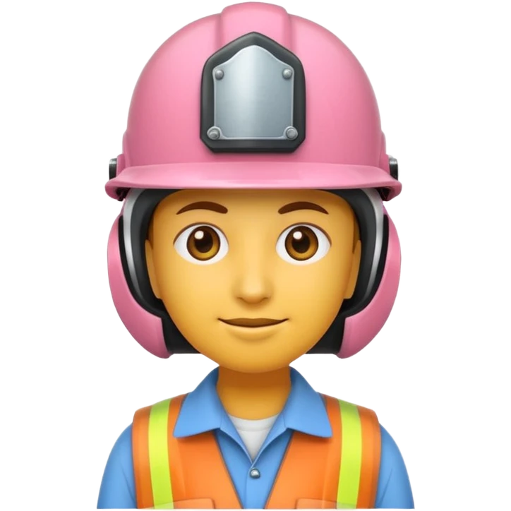 Creo un emoji de un ING civil rosado y casco blanco emoji