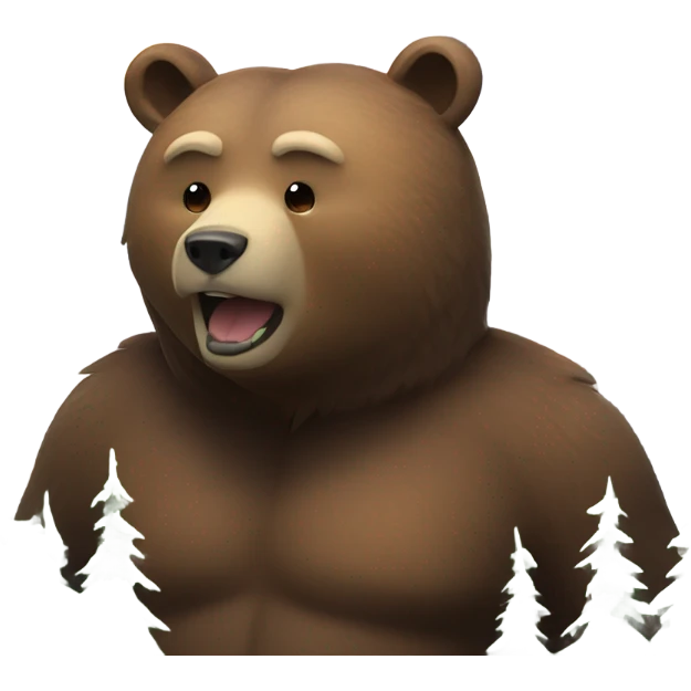 bear in front of mountain emoji