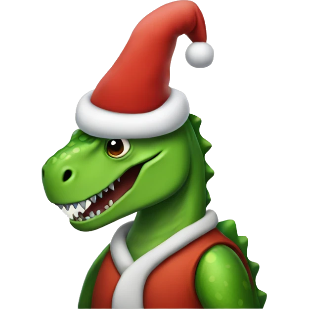 dinosaur dressed like santa  emoji