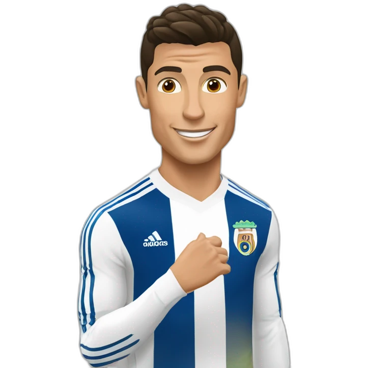 Cristiano Ronaldo qui fait un bisous à une chèvre emoji