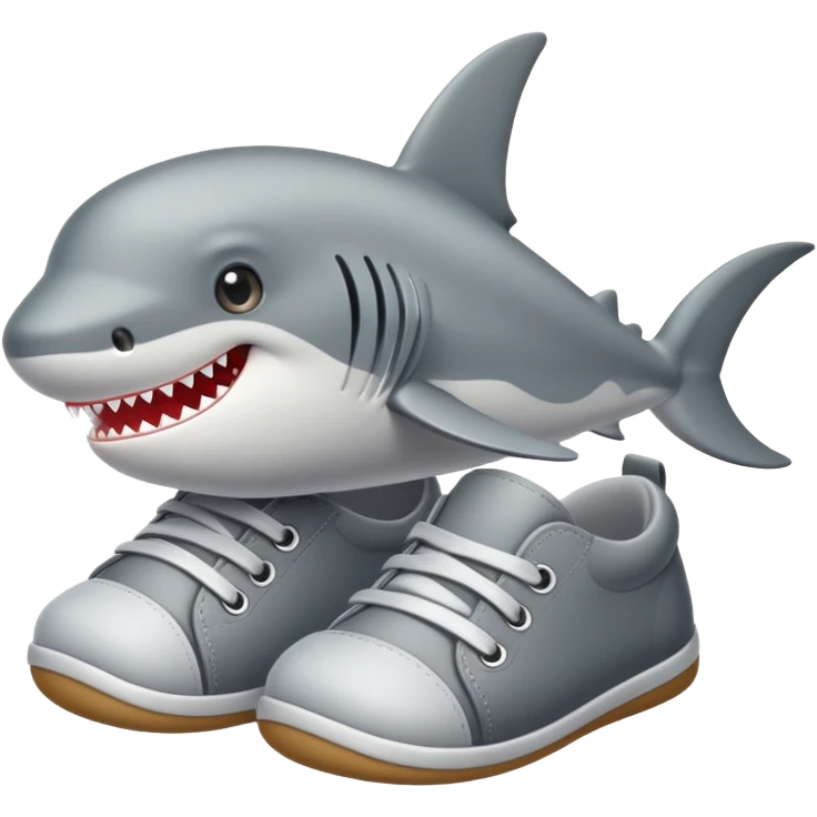 Tiburón bebé con zapatos  emoji
