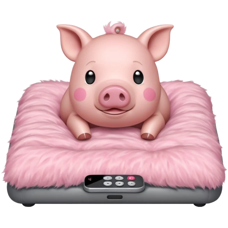Pig on a bed with remote control  emoji