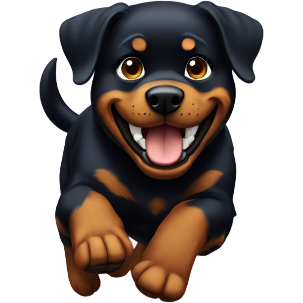 Rottweiler running and giving a thumbs up emoji