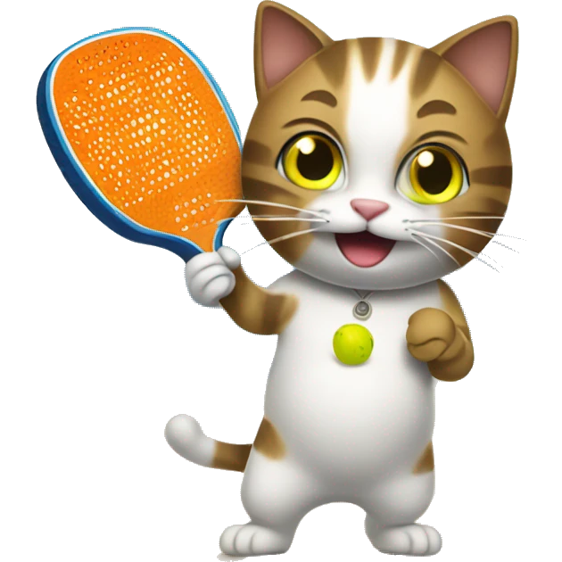 Cat playing pickleball emoji