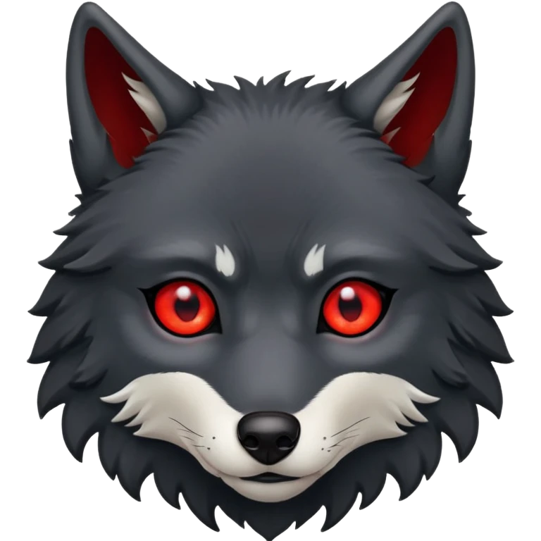 black wolf with red eyes emoji