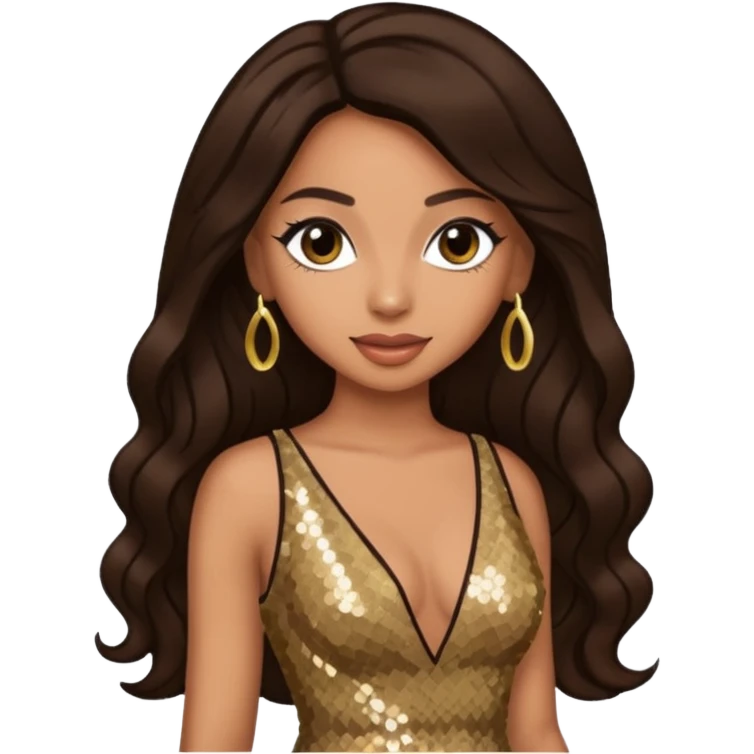 Mya, R&B Singer with long dark brown hair  emoji