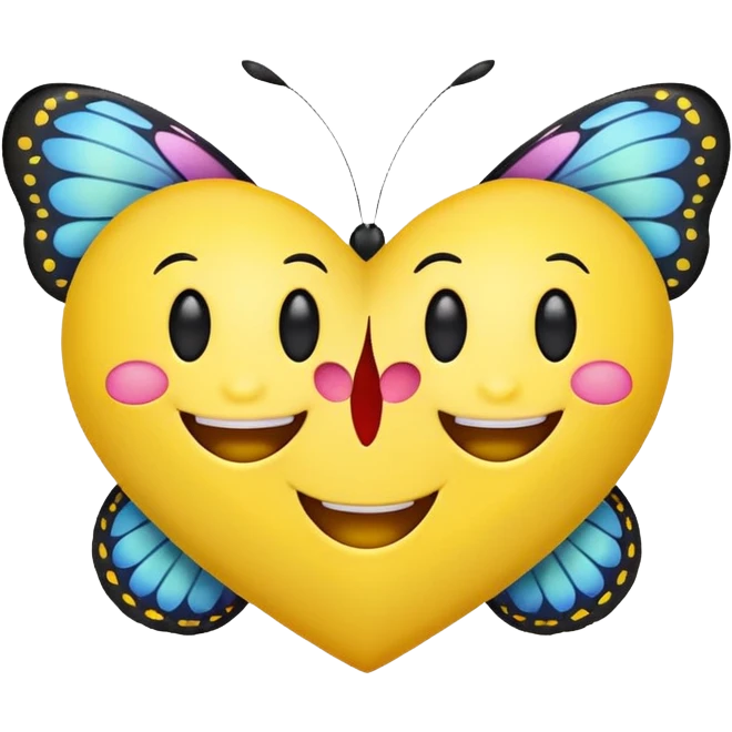 butterflies flutter in my heart over smiley emoji